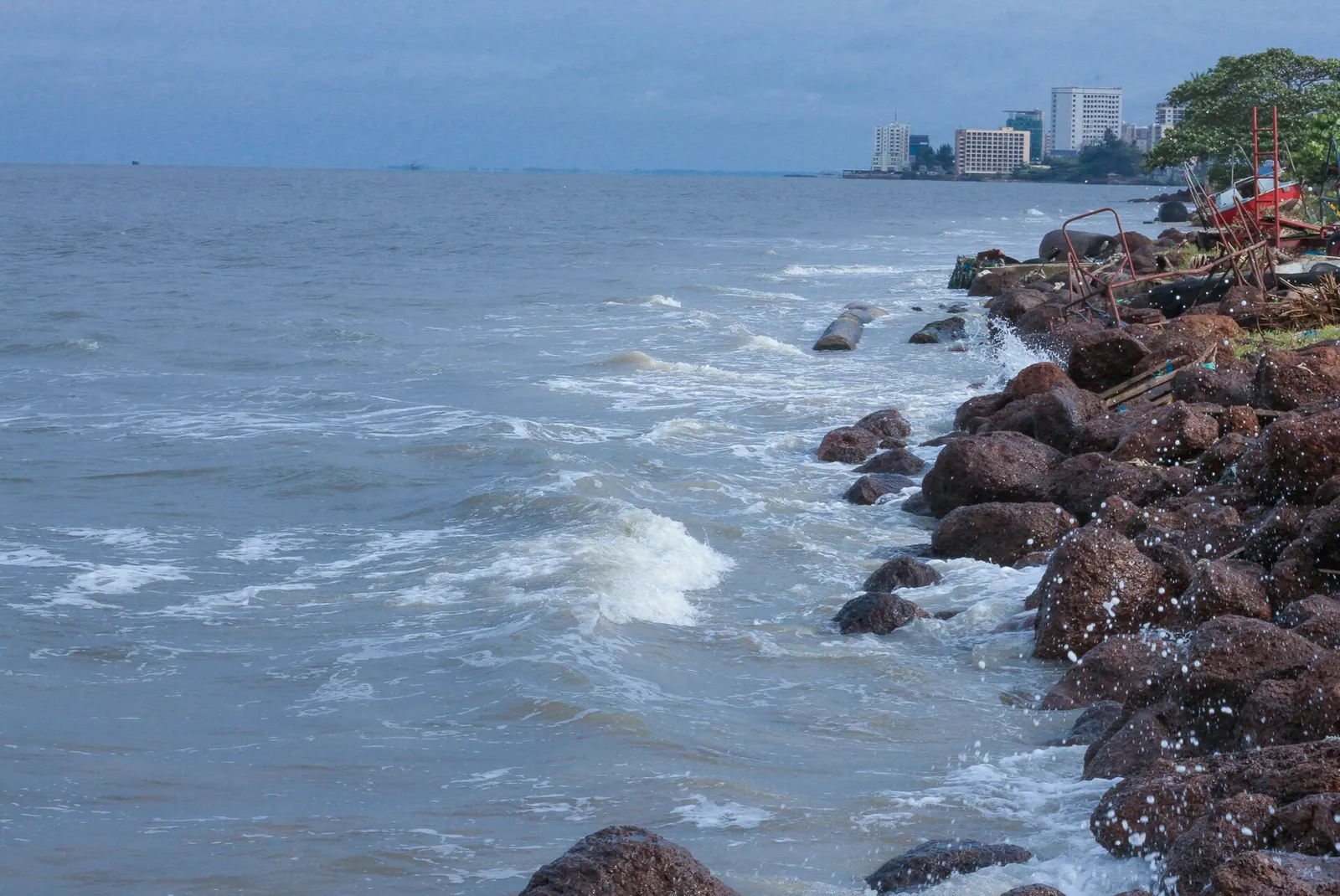 The seafront embankment bordering downtown Libreville